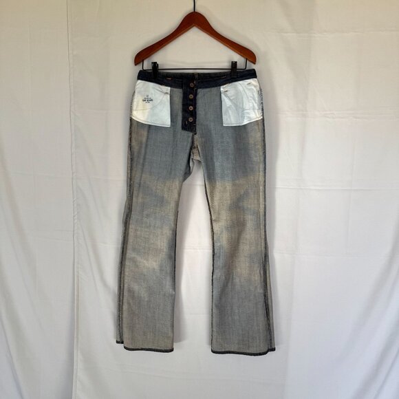 Vintage Y2K Gap Long and Lean 100% Cotton Dark Denim Snap Fly Bootcut Jeans - Picture 8 of 12